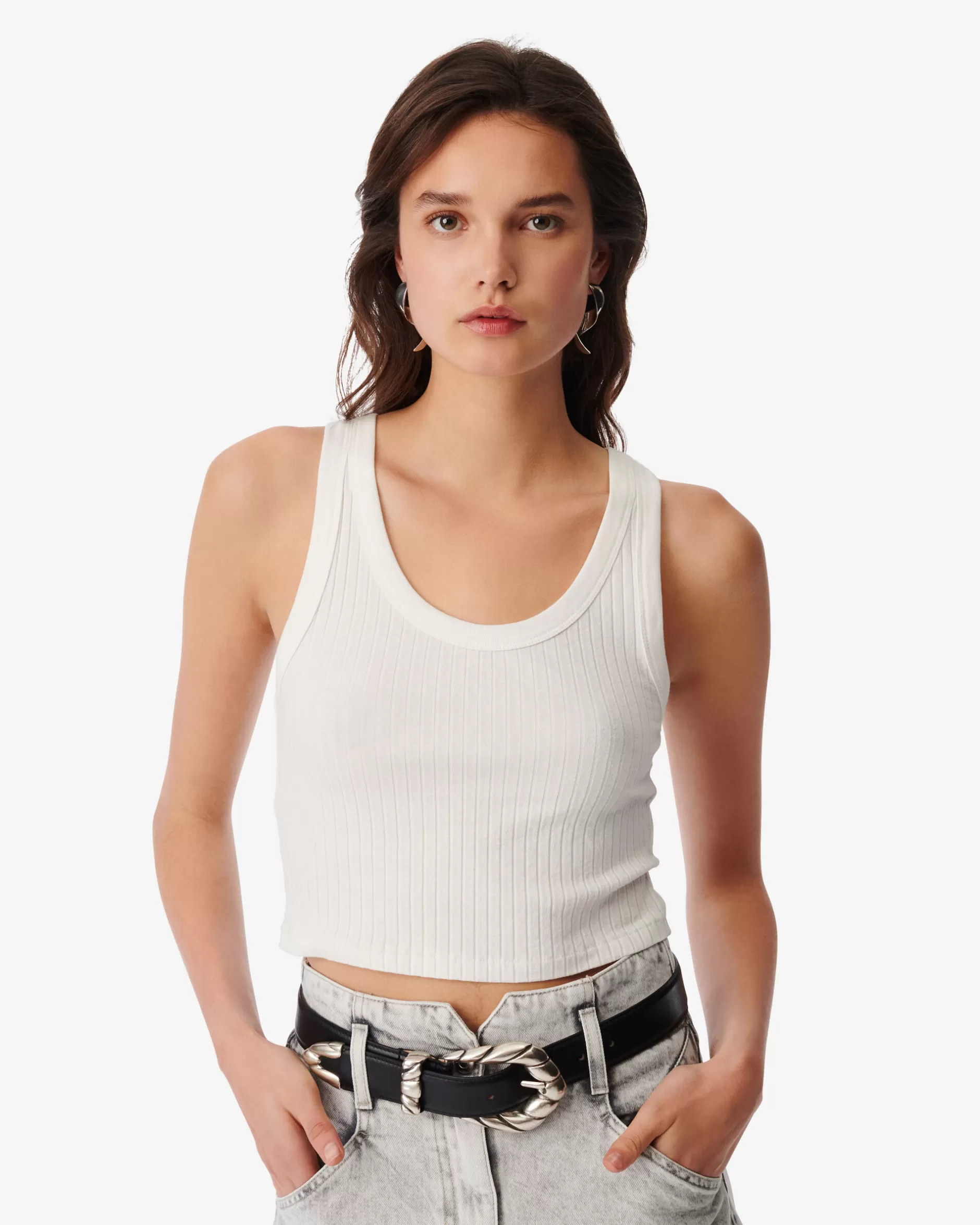 New Canotta Crop A Costine Emma Donna T-Shirts