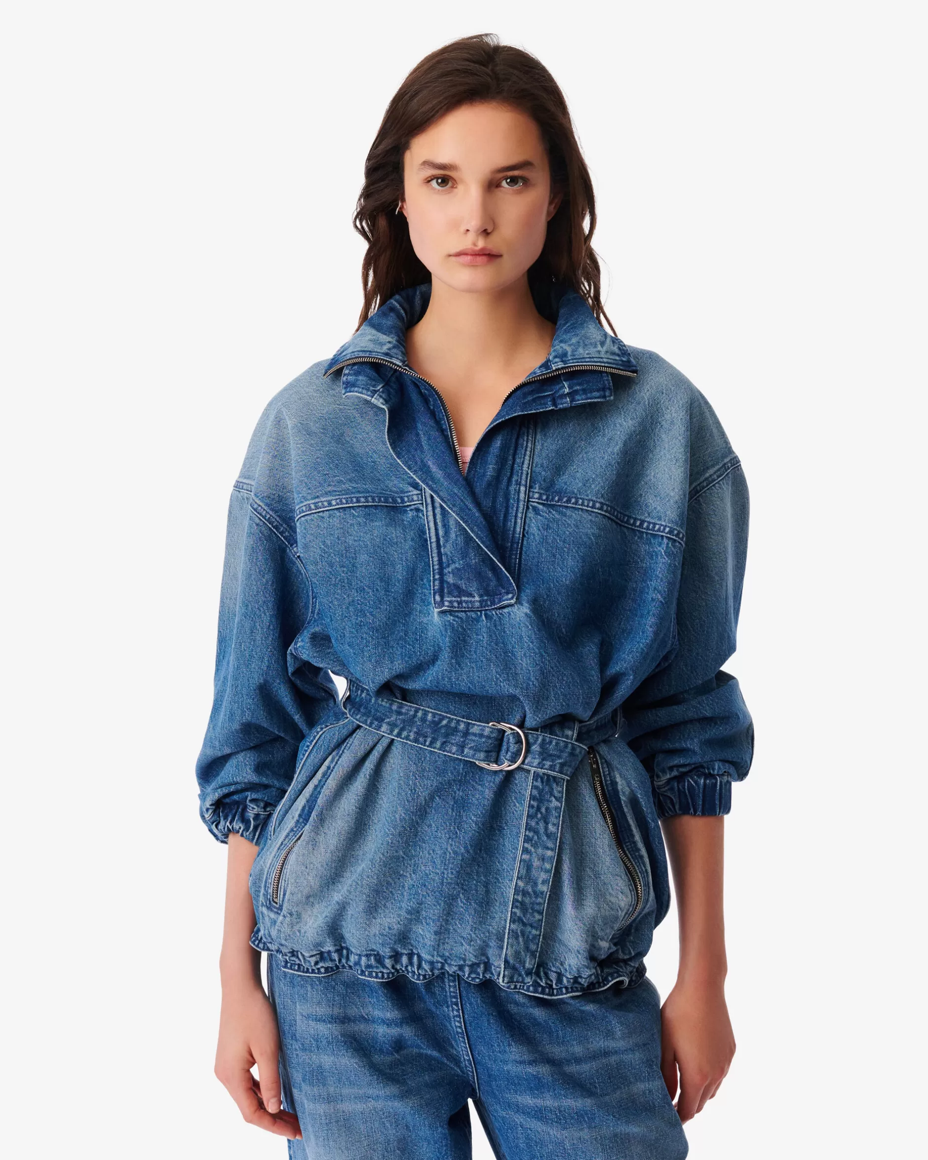 Flash Sale Giacca In Denim A Collo Alto Asya Donna Cappotti & Giacche