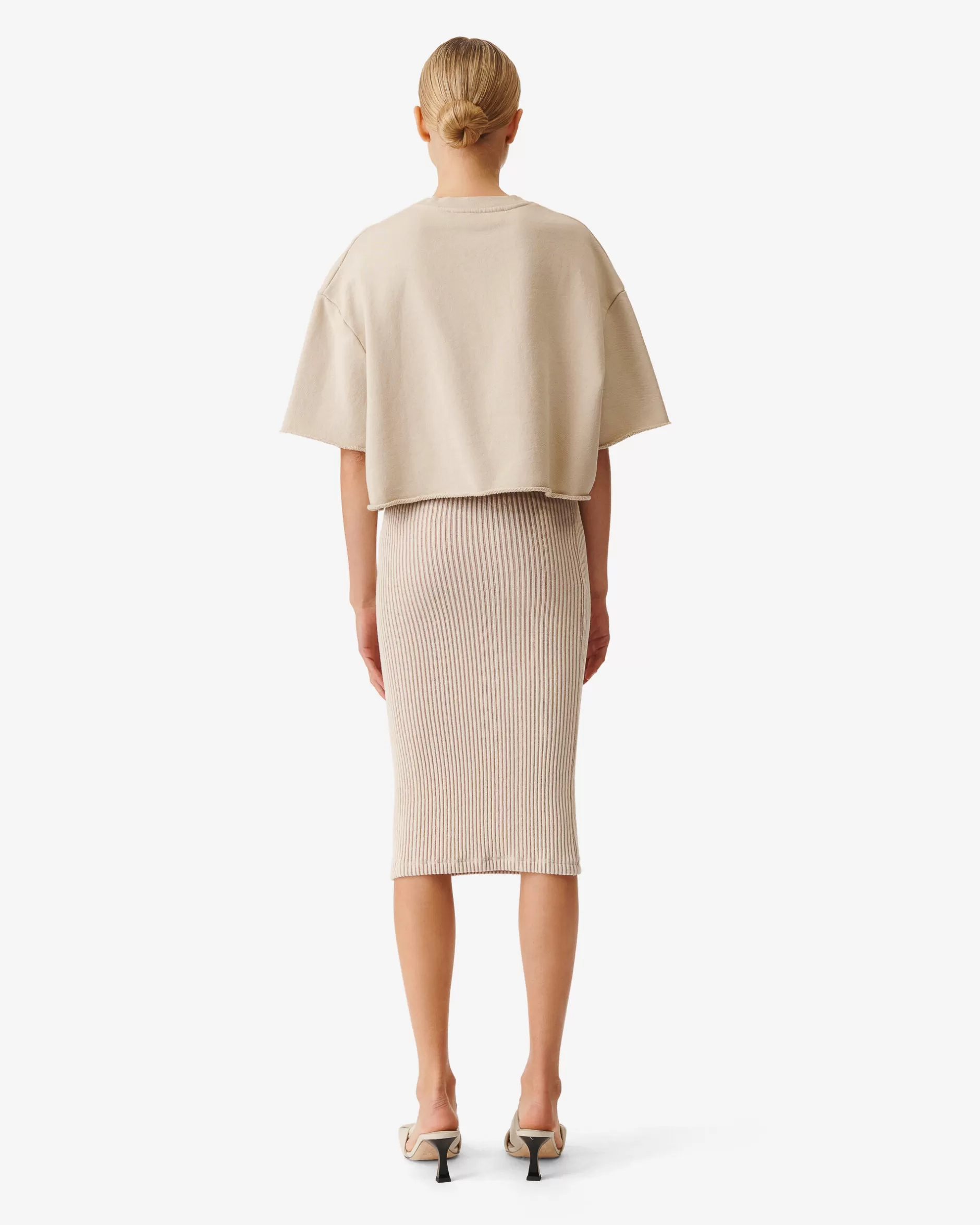 Clearance Gonna Midi A Coste Bicolore Ghita Donna Gonne & Shorts