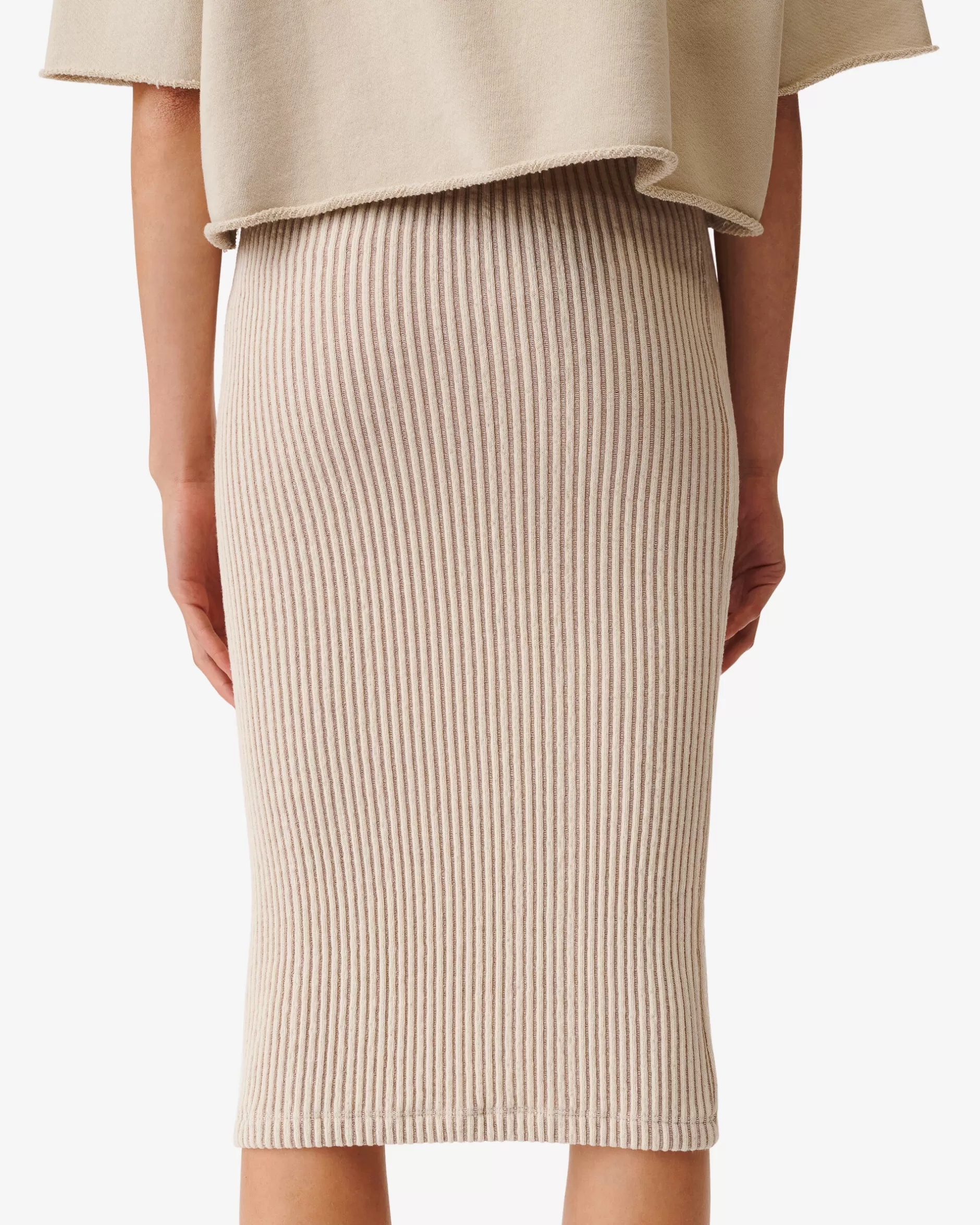 Clearance Gonna Midi A Coste Bicolore Ghita Donna Gonne & Shorts