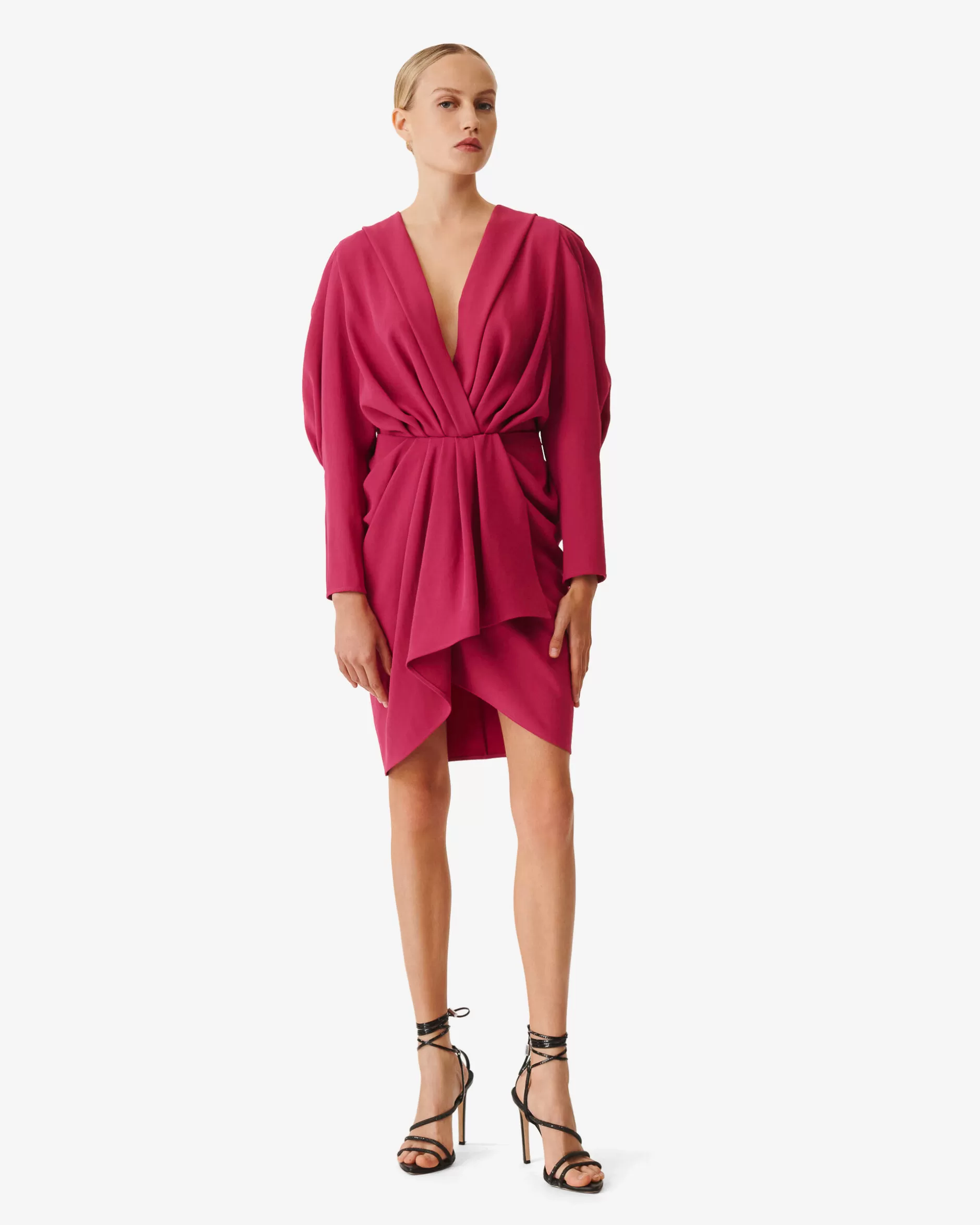 Store Vestito Corto A Pieghe Con Scollo A V Kalea Donna Vestiti