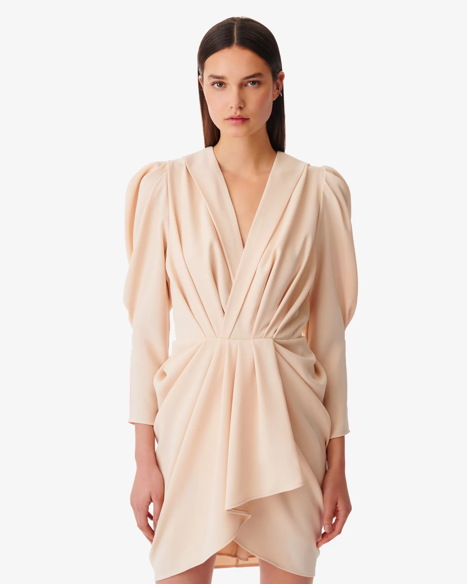 Online Vestito Corto A Pieghe Con Scollo A V Kalea Donna Vestiti